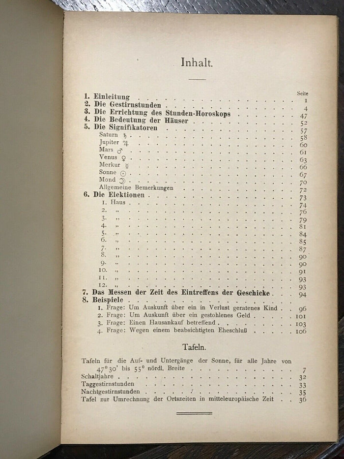 1930 ASTROLOGISCHE BIBLIOTHEK (ASTROLOGICAL LIBRARY) Vol VI, ASTROLOGY HOROSCOPE