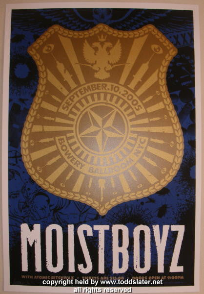 2005 Moistboyz Silkscreen Concert Poster by Todd Slater