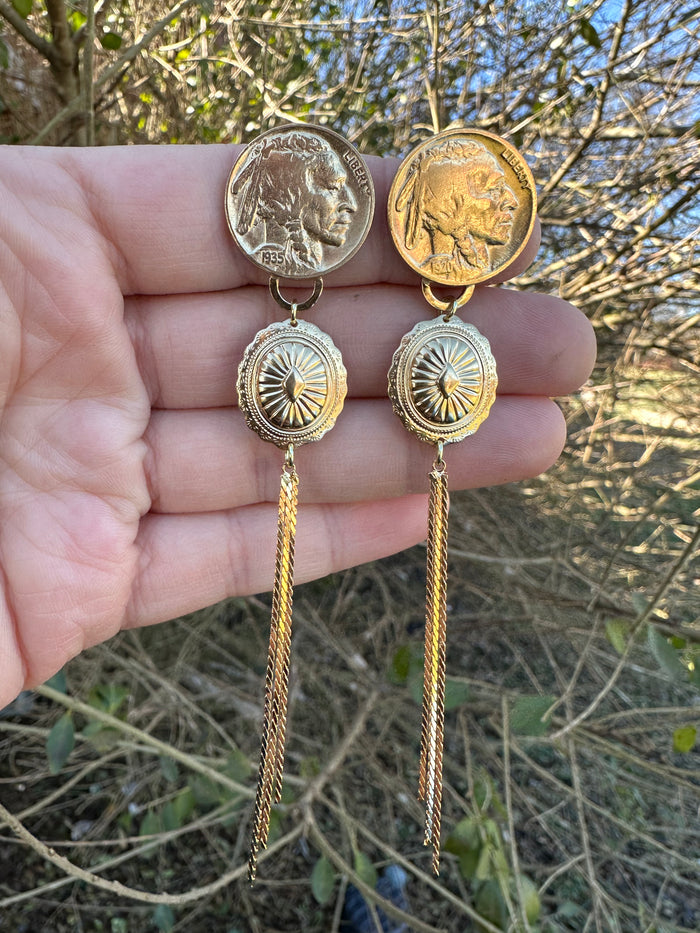 Buffalo Nickel Concho Drops