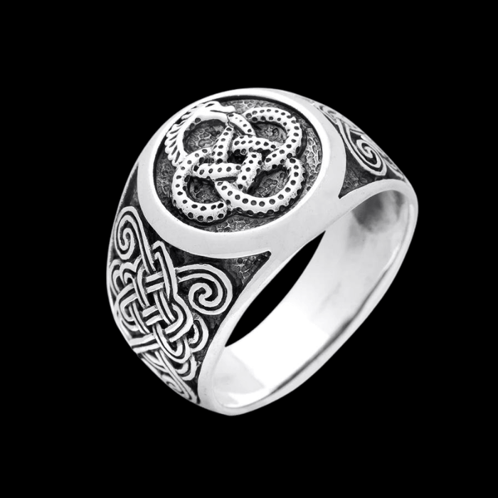 vkngjewelry Bagues VIKING MIDGARD JORMUNGAND OUROBOROS MAMMEN RING 925 STERLING SILVER