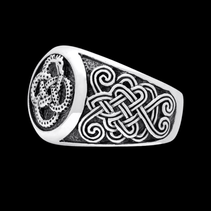 vkngjewelry Bagues VIKING MIDGARD JORMUNGAND OUROBOROS MAMMEN RING 925 STERLING SILVER