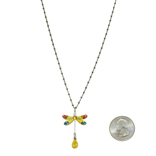 Anne Koplik Summer Breeze Bright Yellow Dragonfly Necklace - Belle Fleur Boutique