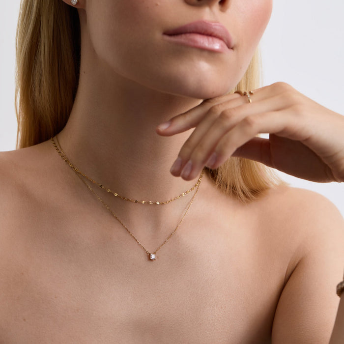 Asscher Solitaire Necklace