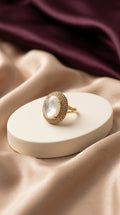 Ayla Ring crystal Turkish statement ring with gold-tone detailing
