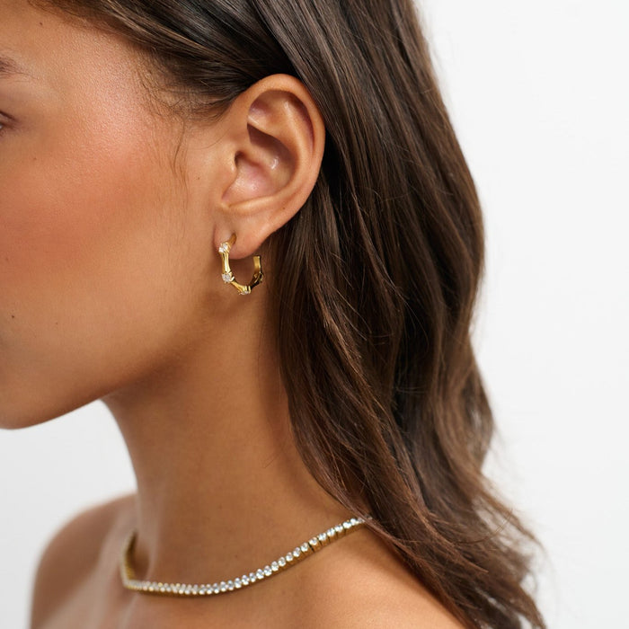 Bamboo Hoops With Stones