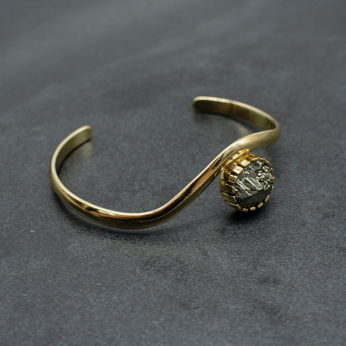 Curved Pyrite Cuff