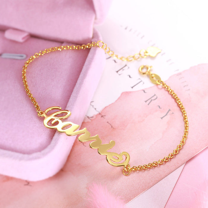 Custom Name Anklet – Personalized Sterling Silver Anklet