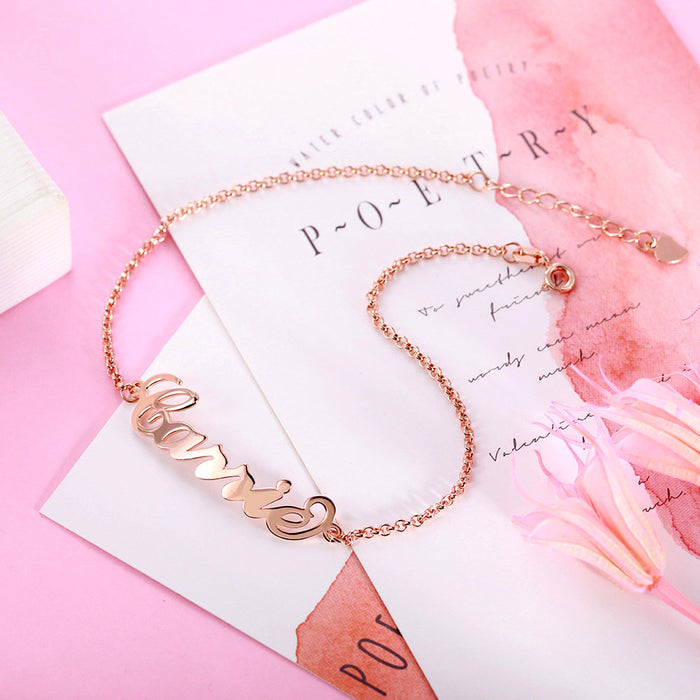 Custom Name Anklet – Personalized Sterling Silver Anklet