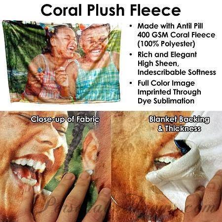 Photo Blankets,Valentine's Day Gifts,Holiday Gifts,Mother's Day Gifts - Double-Sided Photo Collage Plush Fleece Blanket - 80" X 60"