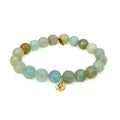 Dubai Aquamarine Bracelet + Gold Hamsa Charm