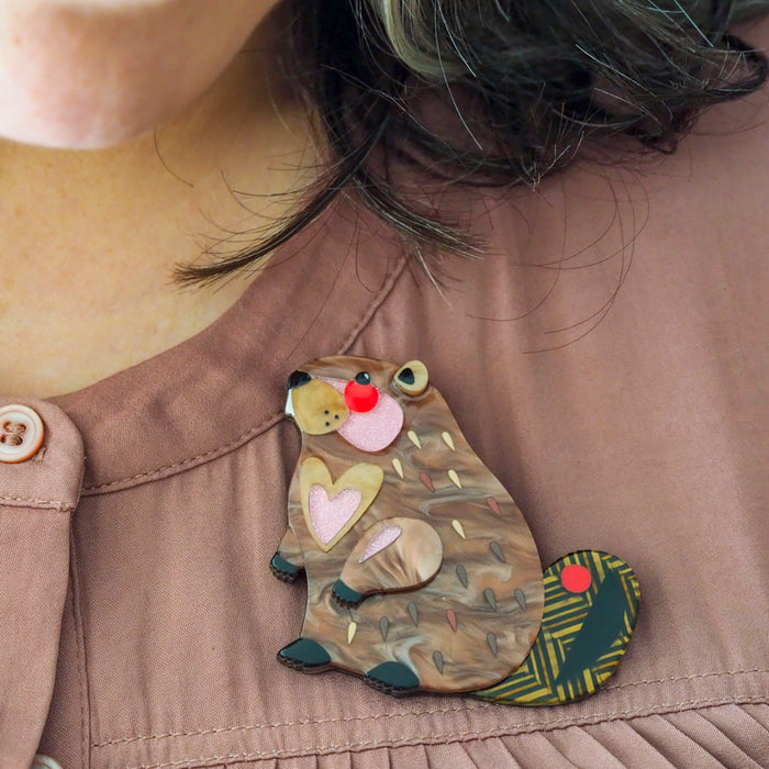 Erstwilder x Pete Cromer The Busy Beaver Brooch ~North America Collection~