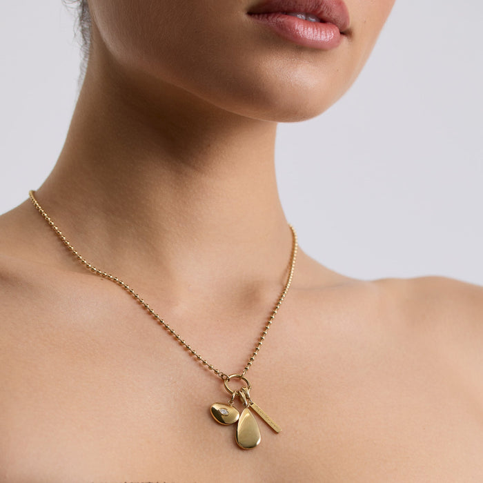 Evil Eye Pebble Pendant