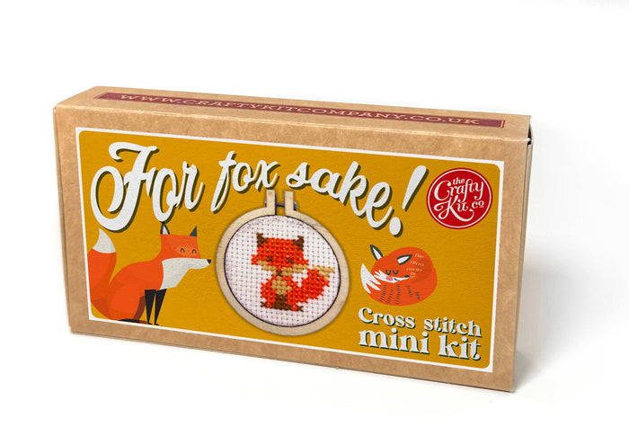 'For Fox Sake!' Mini Matchbox Cross Stitch Kit-Stitched Modern