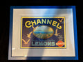 Framed "Channel Brand Lemons" Fruit Crate Label – Santa Barbara County, California Citrus Advertising