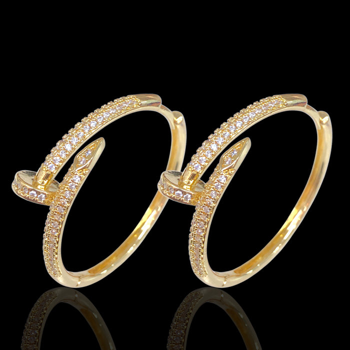 Gold Filled Oro Laminado Artisan Craft Lugano Hoop Earrings