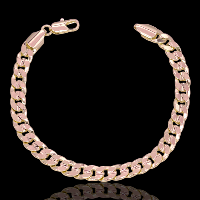 Gold Filled Oro Laminado Florentine Cut Cuban Bracelet (PACK OF 6)