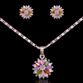 Gold Filled Oro Laminado Millennium Flare Zirconia Set