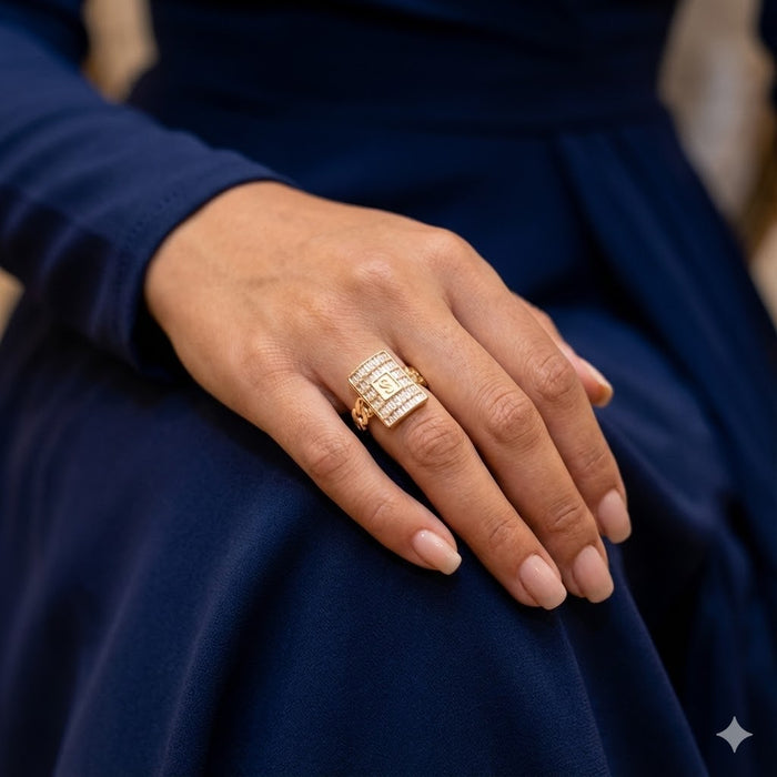 Gold Filled Oro Laminado Moroccan Princess Zirconia Ring