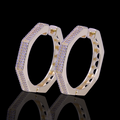 Gold Filled Oro Laminado Octavia Zirconia Hoop Earrings