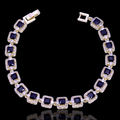 Gold Filled Oro Laminado Paris Princess Cut Zirconia Bracelet