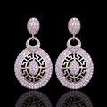Gold Filled Oro Laminado Pax Romana Zirconia Dangle Earrings