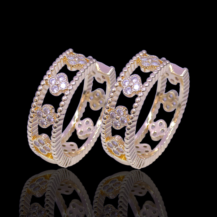 Gold Filled Oro Laminado Tokyo Blossom Zirconia Earrings