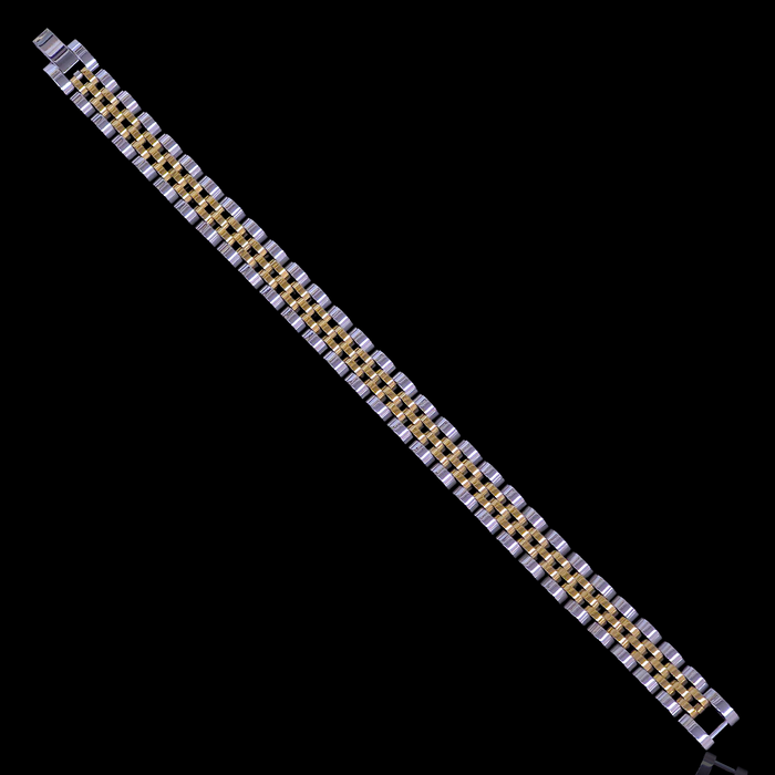 Gold Filled Stainless Steel Modern Rolx Mens Bracelet
