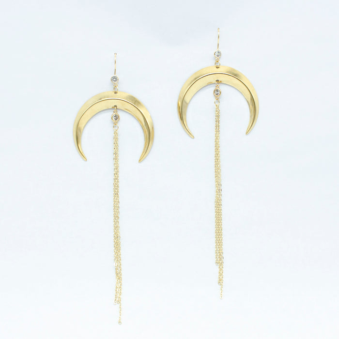 Golden Moon Drop Earrings