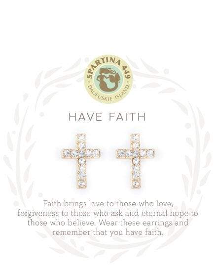 Have Faith Gold Sea La Vie Earrings at It's So Wright