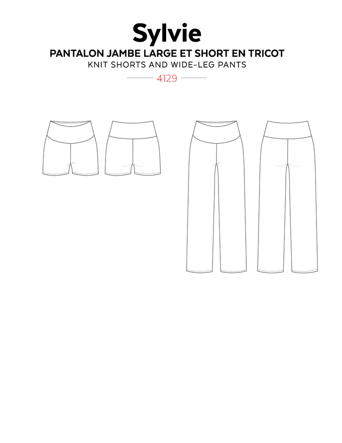 Jalie - 4129 - SYLVIE Knit Shorts and Wide-leg Pants