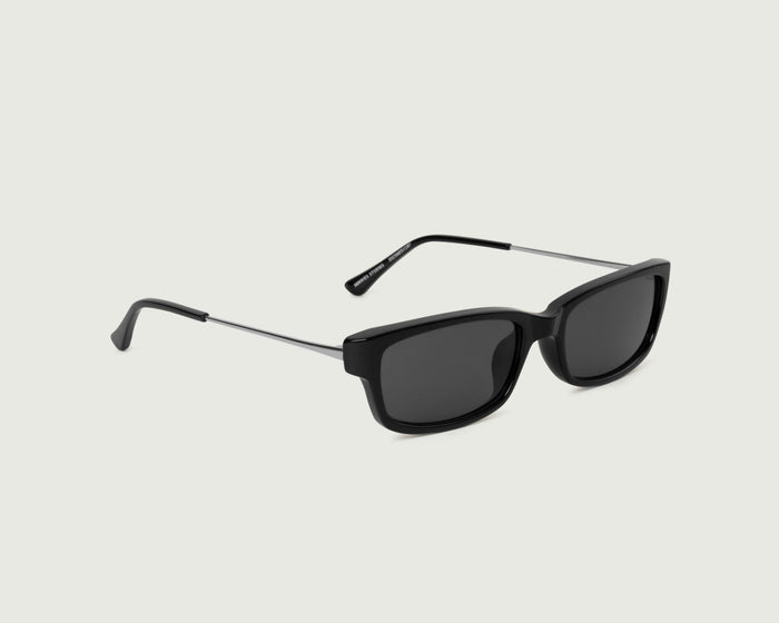 Ink::Keith Sunglasses rectangle Black recycled polyester front diagonal