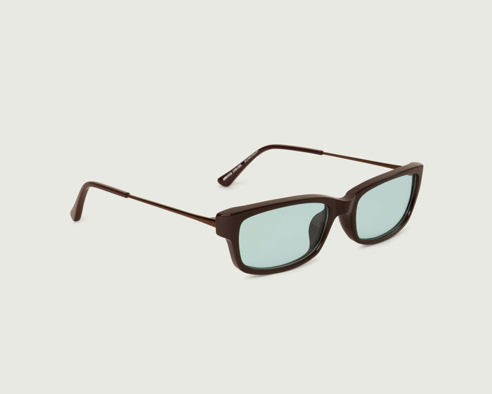 Ganache::Keith Sunglasses rectangle Brown recycled polyester front diagonal