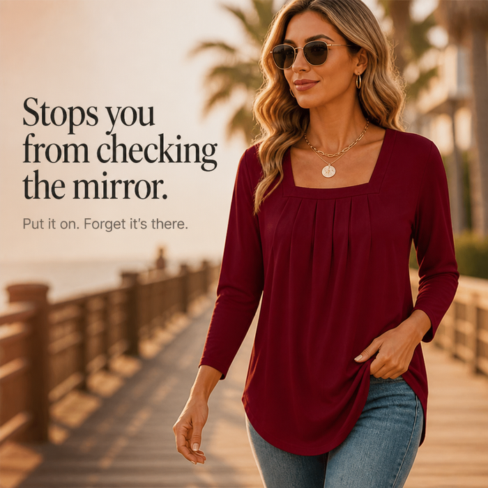 Linora – The Stretch Tunic That Skims, Never Clings