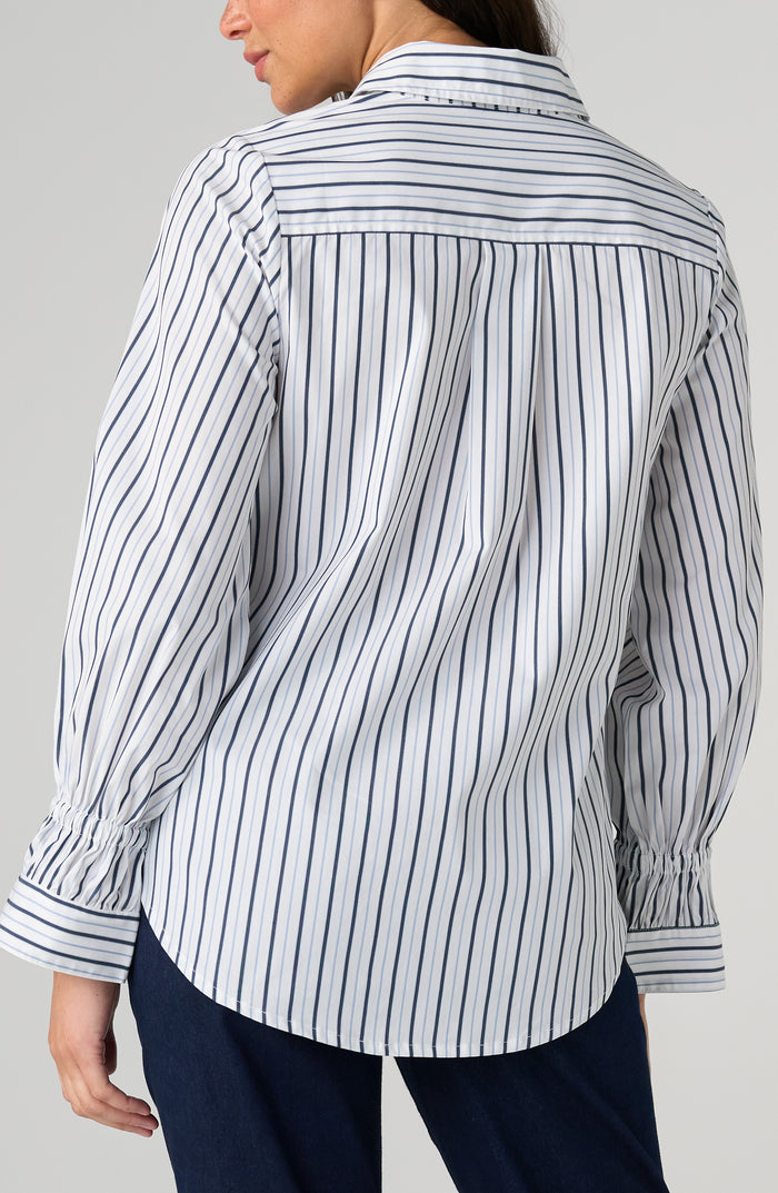 Liverpool Adjustable Sleeve Button Front Woven Top