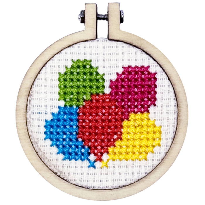'Matchbox Mini Cross Stitch Kit - Happy Birthday Balloons-Stitched Modern