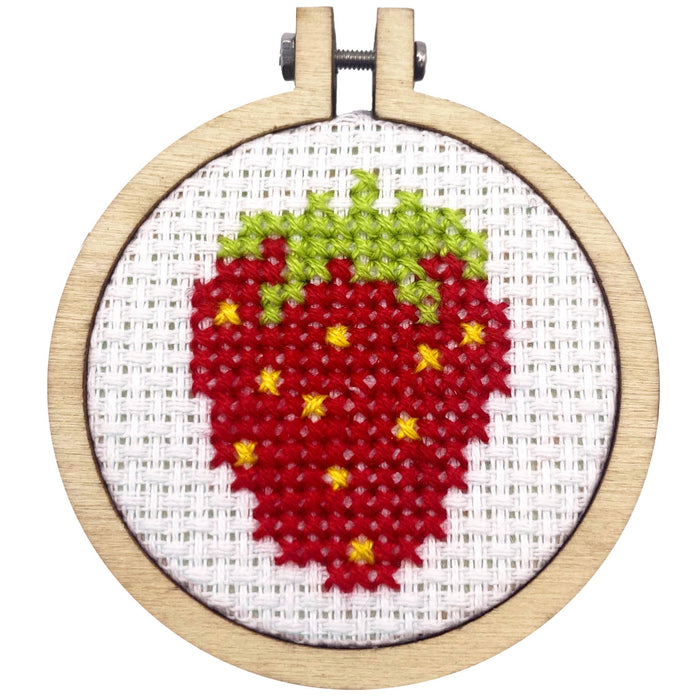 Matchbox Mini Cross Stitch Kit - I'm Berry Grateful-Stitched Modern