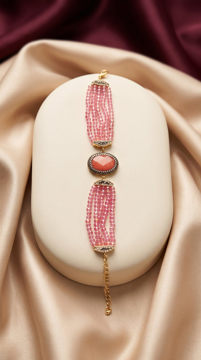 Melda Bracelets pearl Turkish bracelet with gold-tone detailing