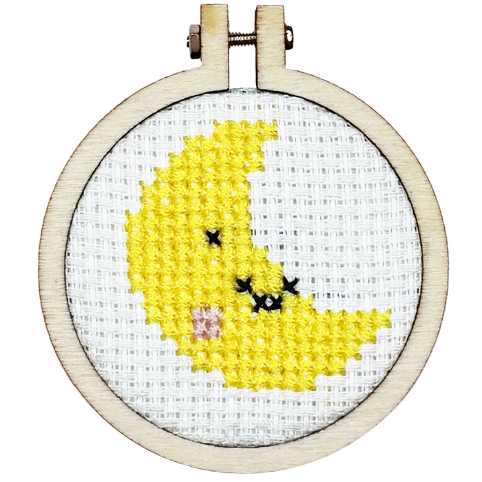 Mini Matchbox Cross Stitch Kit - Love You to the Moon and Back-Stitched Modern