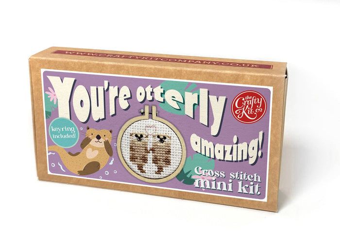 Mini Matchbox Cross Stitch Kit - You're Otterly Amazing-Stitched Modern