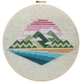 Misty Mountains Cross Stitch Pattern-Stitched Modern