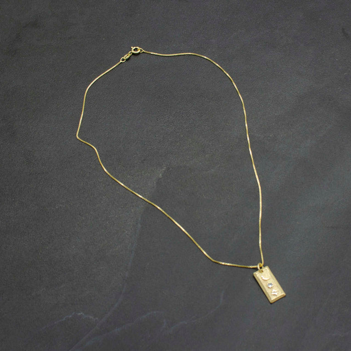 Moon and Star Rectangle Pendant