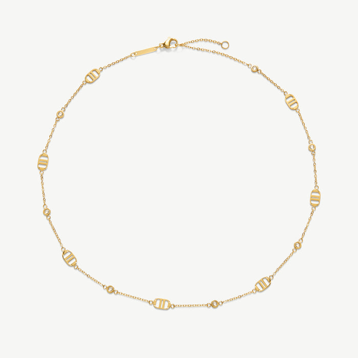 Multi Signature Necklace with Stones