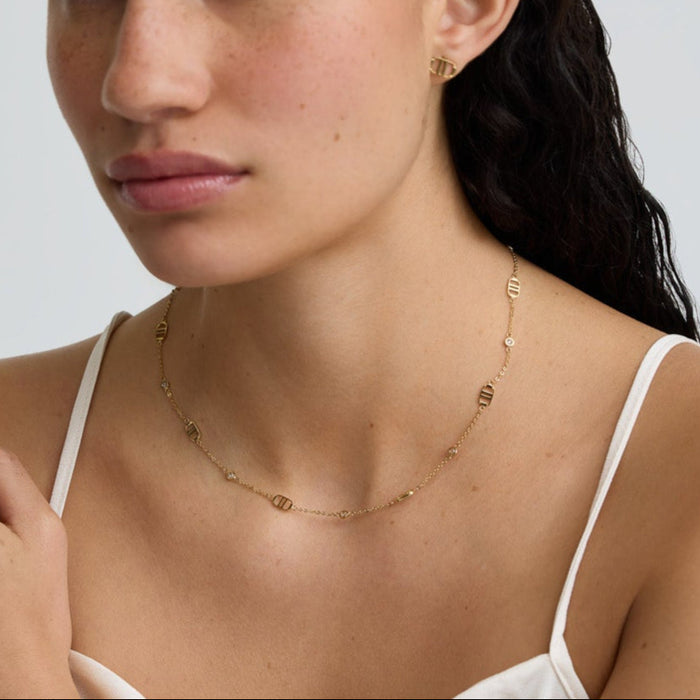 Multi Signature Necklace with Stones