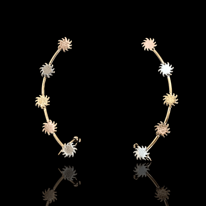 OLE 0335 -18K Gold Filled Oro Laminado EARRINGS, NEW - KUANIA