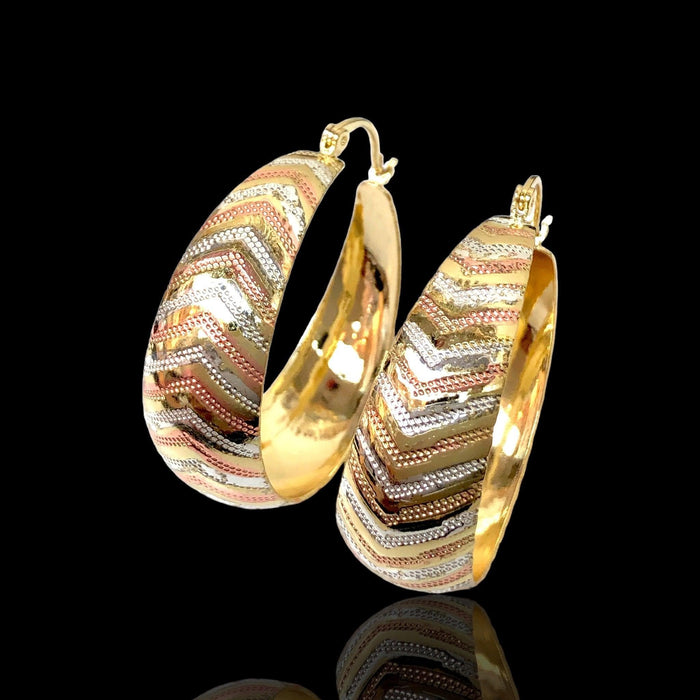 OLE 0375 -18K Gold Filled Oro Laminado EARRING, NEW - KUANIA