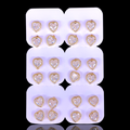 Oro Laminado Enchanted Heart Mini Stud Earrings (Pack of 12)
