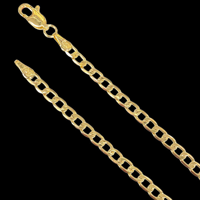 Oro Laminado Gold Filled 4.5mm Cuban Chain (Pack of 6)