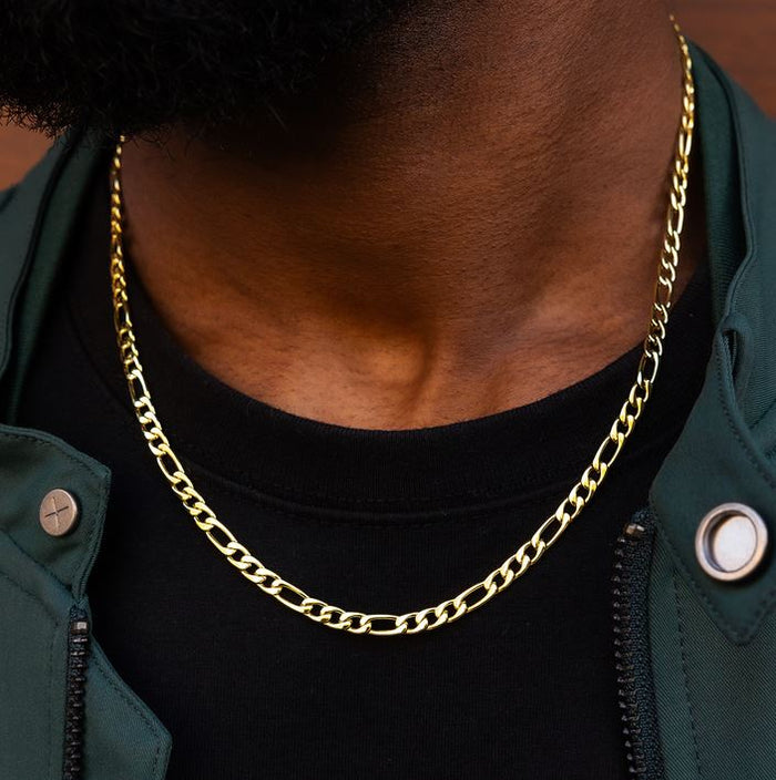 Oro Laminado Gold Filled 3.7mm Figaro Chain (Pack of 6)