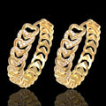 Oro Laminado Gold Filled Eternal Trinity Heart Hoop Earrings