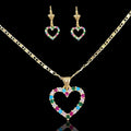 Oro Laminado Gold Filled Heart of Paris CZ Set